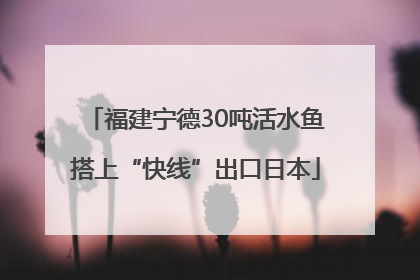 福建宁德30吨活水鱼搭上“快线”出口日本